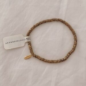 Anthropologie Gold Bead Bracelet